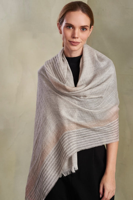 Tornado - A Shawl Baby Alpaca Color Grey