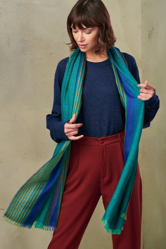 Tornado - B Shawl Baby Alpaca Color Verde