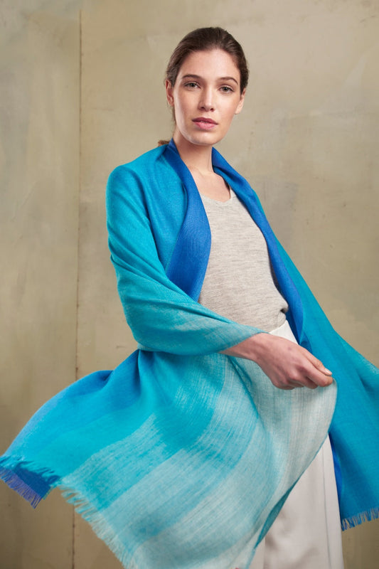 Trujillo Shawl Baby Alpaca Color Blue