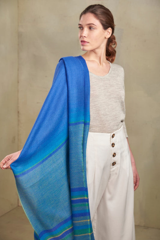 Tenerife Shawl Baby Alpaca Color Blue