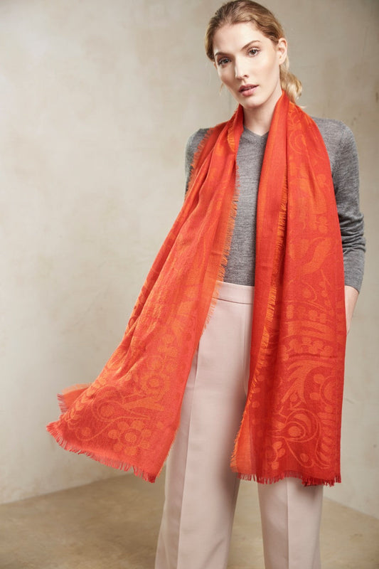 Samana Shawl Baby Alpaca Color Naranja