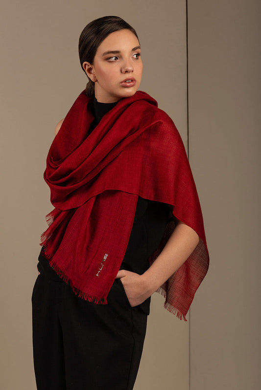 Bari Shawl Royal Alpaca & Silk Color Red