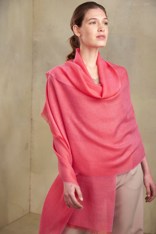 Tempera Shawl Baby Alpaca Color Red