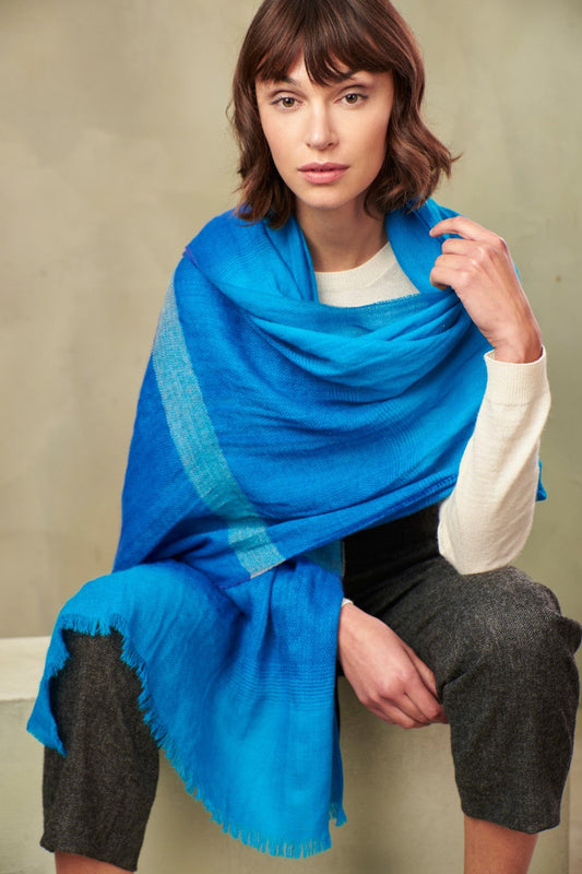 Tocai - A Shawl Baby Alpaca Color Turquesa