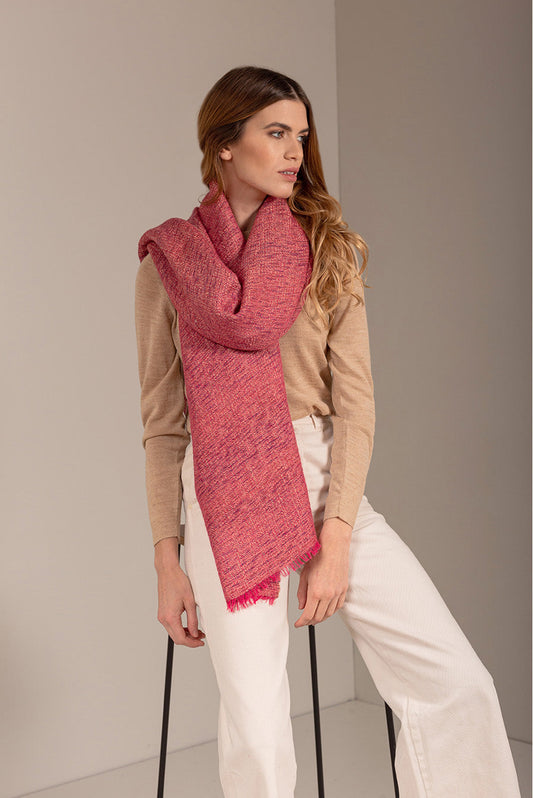 Ublong Shawl Baby Alpaca Color Fucsia