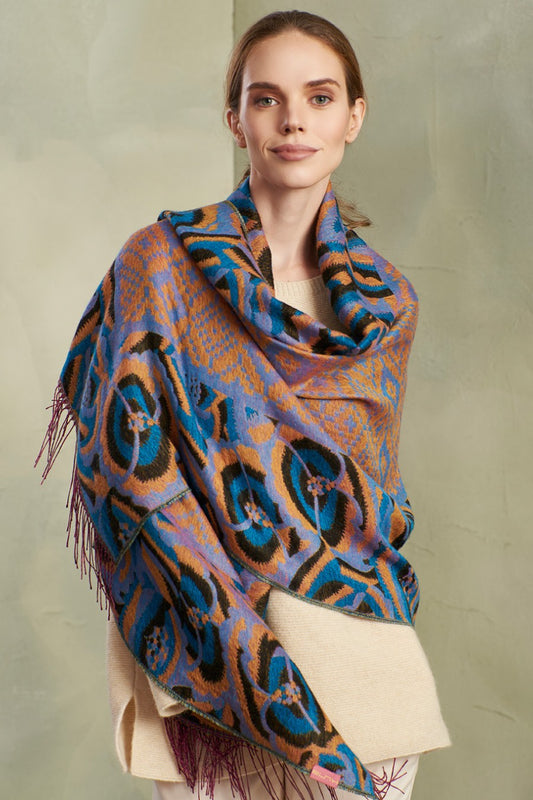 Teal Shawl Baby Alpaca Color Black