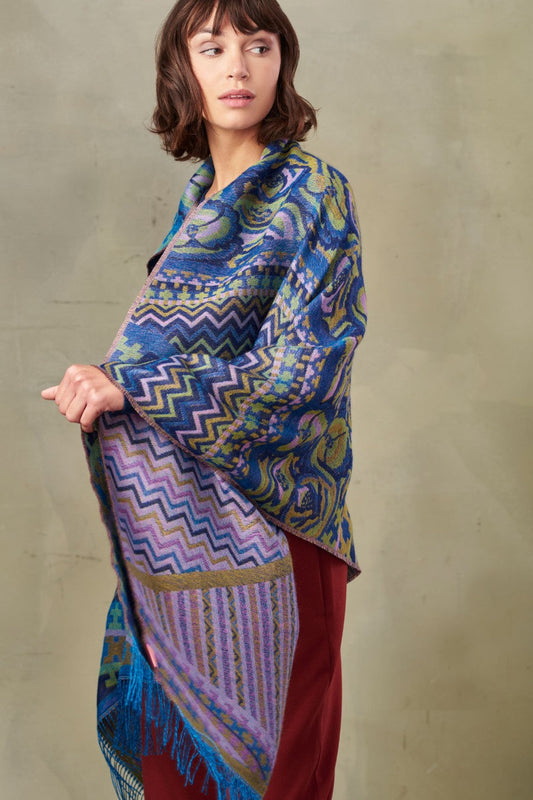 Templo Shawl Baby Alpaca Color Blue