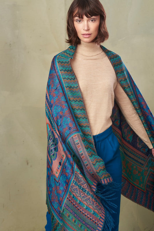 Thames Shawl Baby Alpaca Color Blue