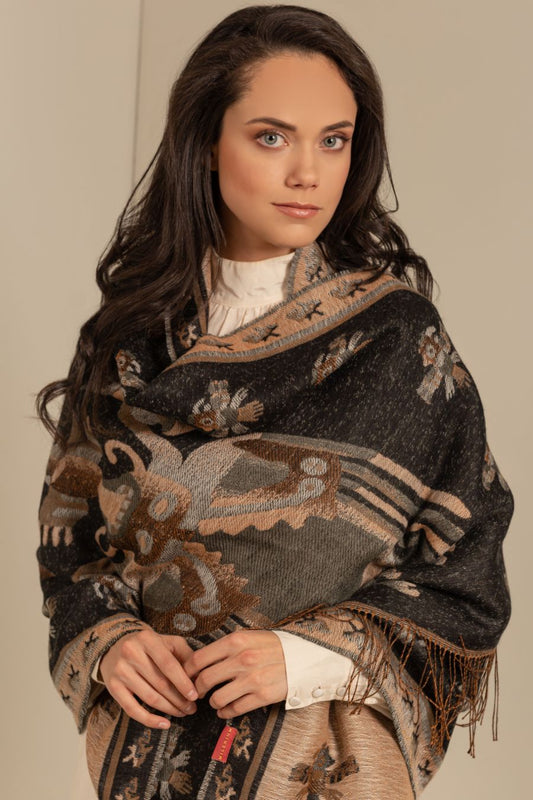 Nazca - 10 Shawl Baby Alpaca Color Black