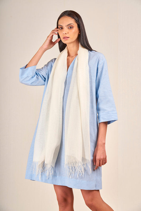 Vercorin Shawl Baby Alpaca Color Ecru