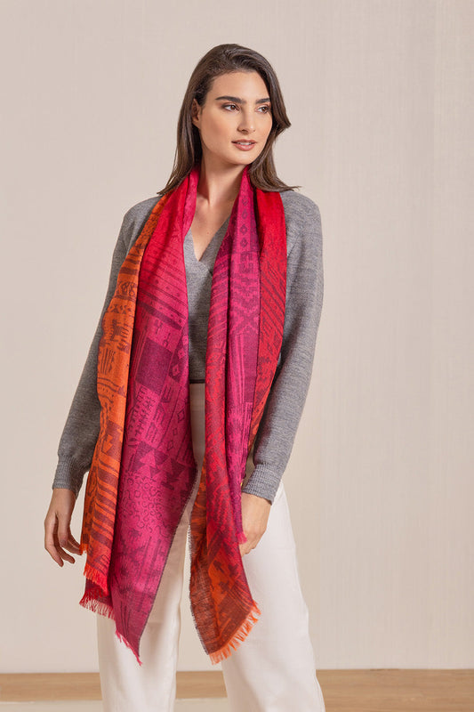 Villareal Shawl Baby Alpaca Color Fucsia