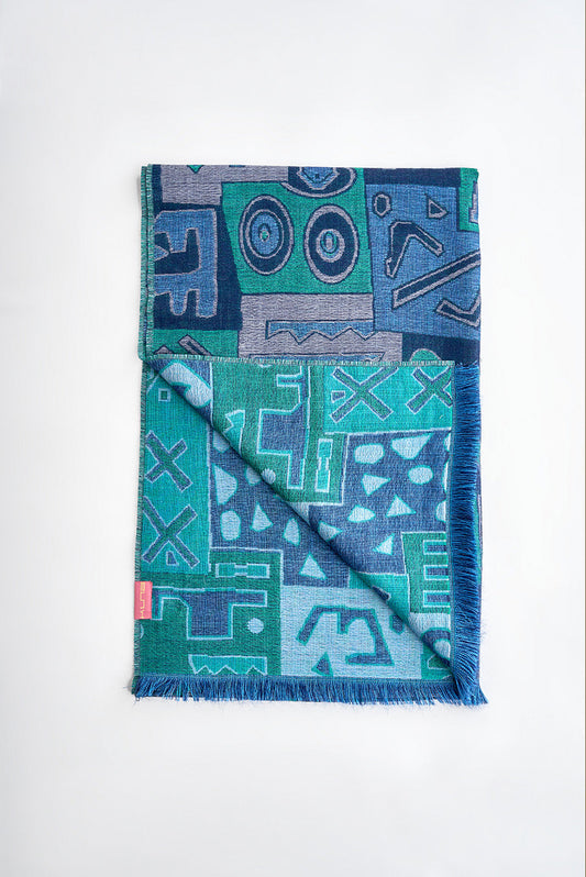 Wes Shawl Baby Alpaca Color Blue