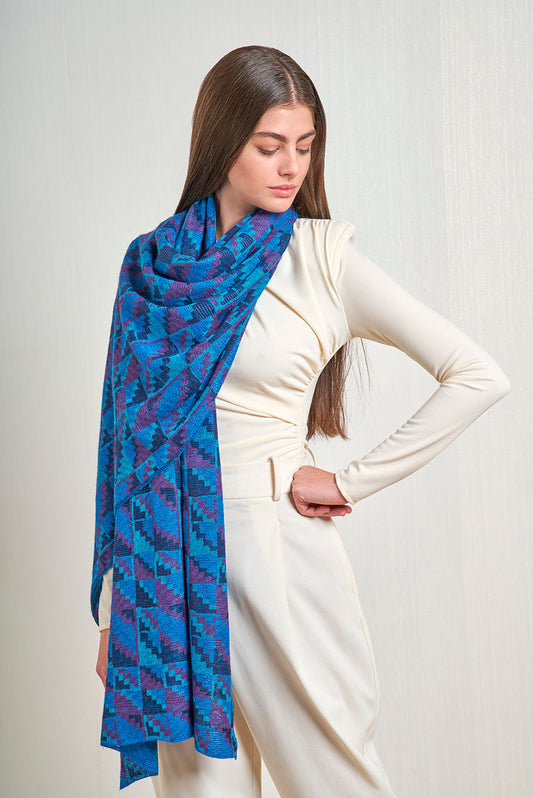 Nazca - 50 Shawl Baby Alpaca Color Blue