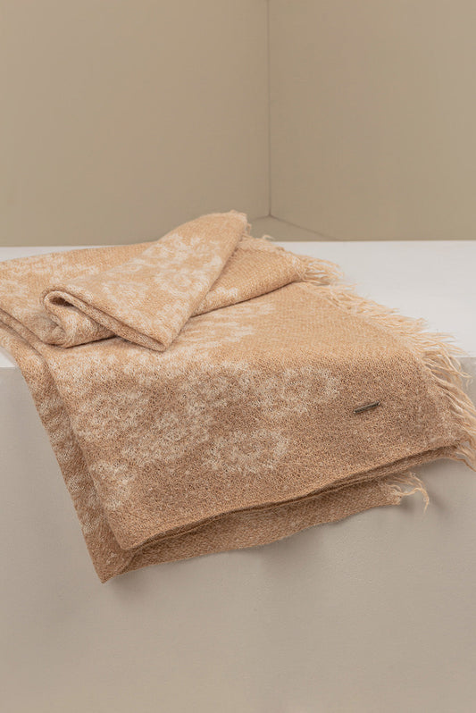 Ulsa Shawl Baby Alpaca Color Croissant & Ecru