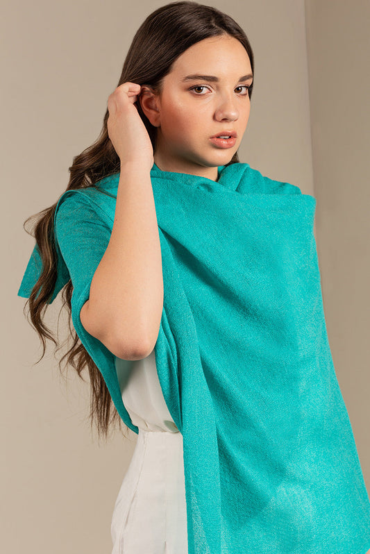 Ubinas Shawl Baby Alpaca Color Turquesa