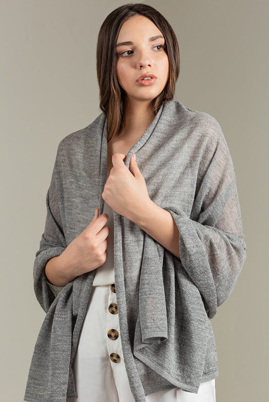 Ubinas Shawl Baby Alpaca Color Grey