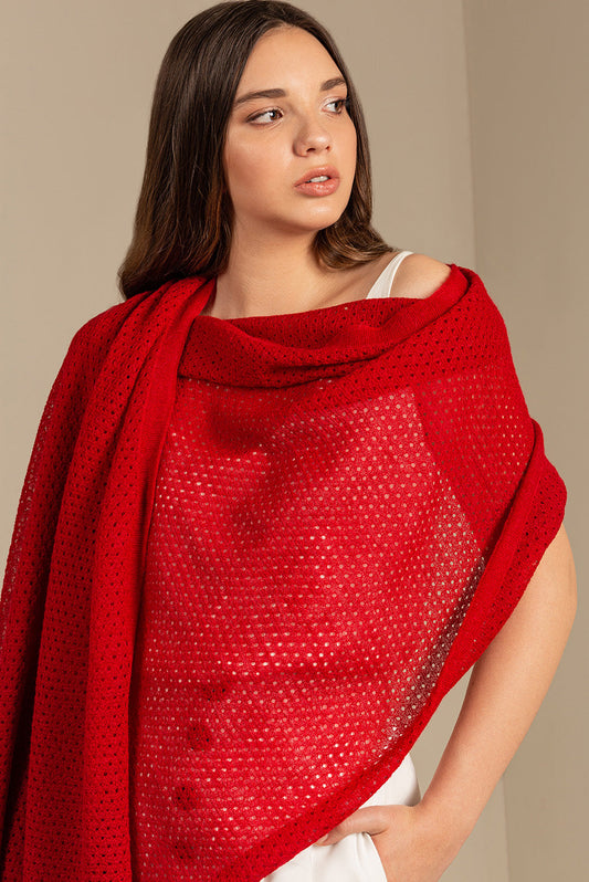 Ueco Shawl Baby Alpaca Color Red
