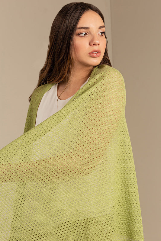 Ueco Shawl Baby Alpaca Color Verde Claro
