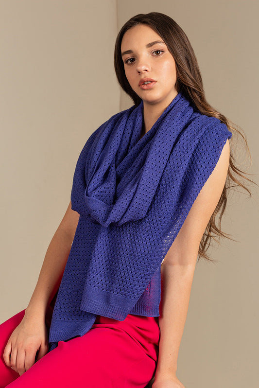 Ueco Shawl Baby Alpaca Color Blue