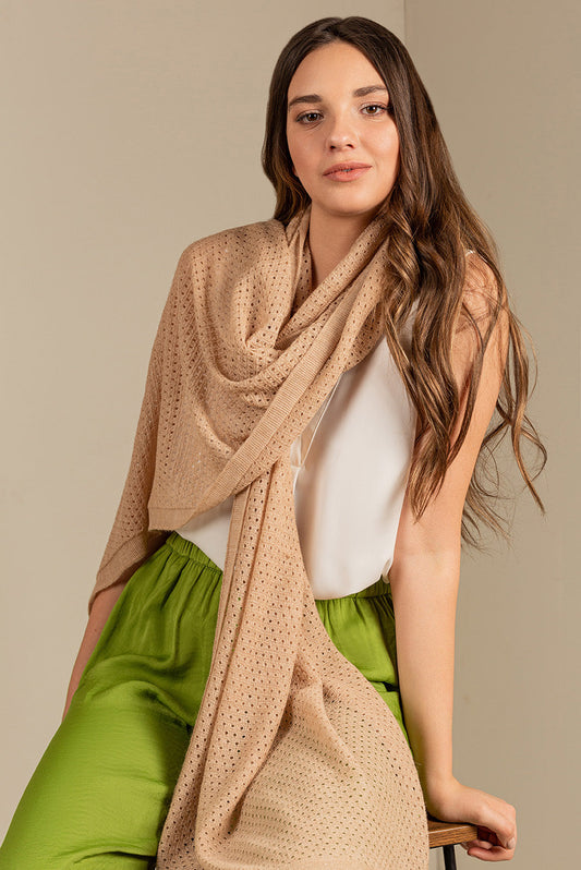 Ueco Shawl Baby Alpaca Color Beige