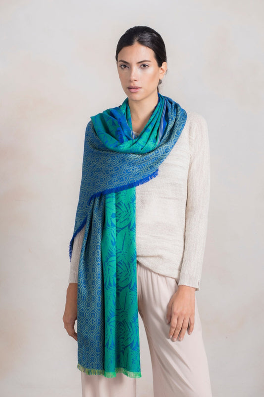 Rambo Shawl Bamboo Color Blue