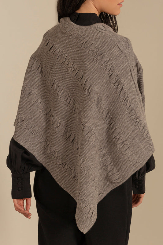 Rachel Poncho Baby Alpaca Color Grigio