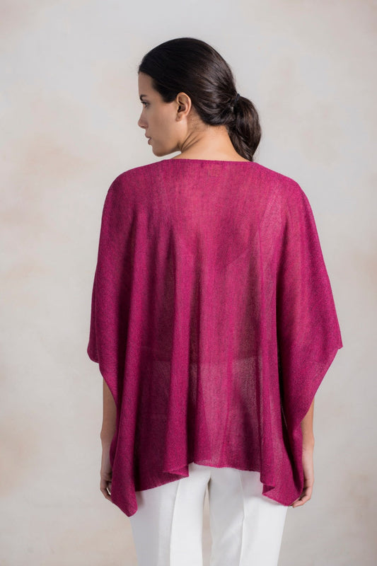 Romanov Poncho Baby Alpaca Color Fucsia