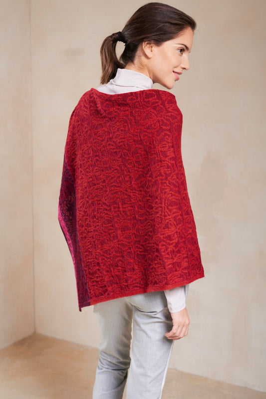 Sipan Poncho Baby Alpaca Color Burgundy