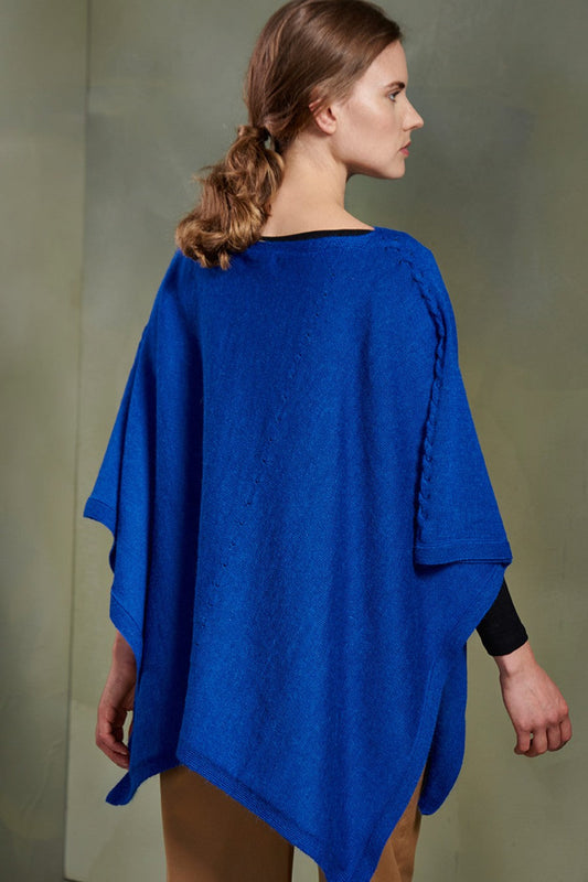 Tatiana Poncho Baby Alpaca Color Blu