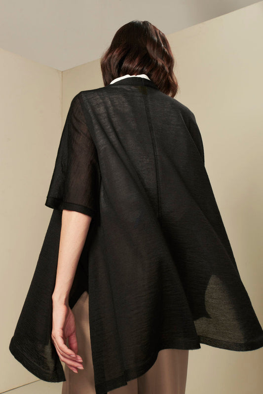 Tangelo Poncho Baby Alpaca Color Black