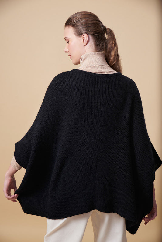 Poncho de Bebé Alpaca Color Negro