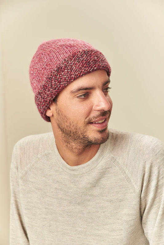 Undo Hat Baby Alpaca Color Pinot & Rosered