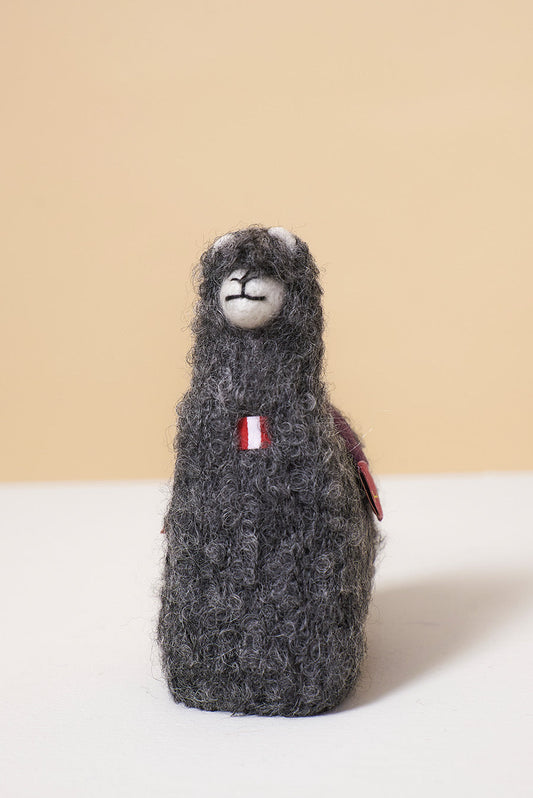 Peluche de alpaca bebé Rawa Mediana color gris