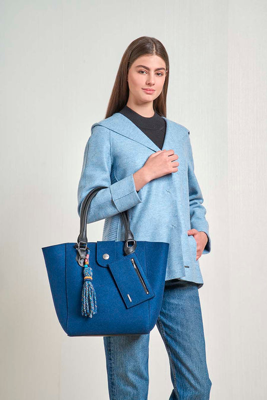 Bolso Randy de Alpaca y Lana en Color Tormenta