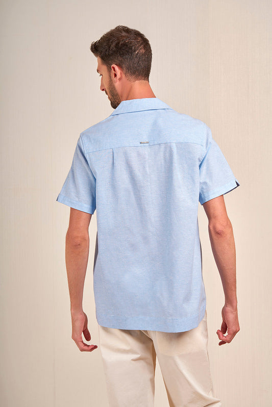 Vasco Shirt Linen & Cotton Color Light Blue
