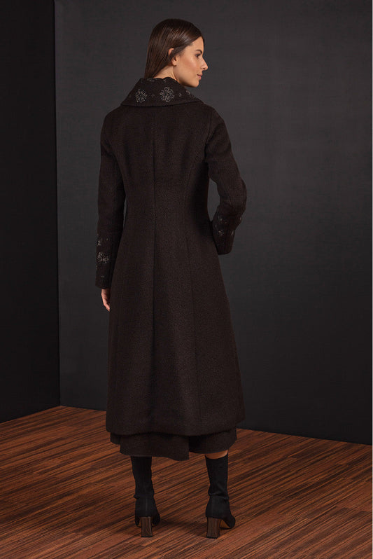 Bergera Coat Alpaca Black Color Black