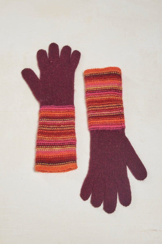 Solfa Gloves Baby Alpaca Color Burgundy