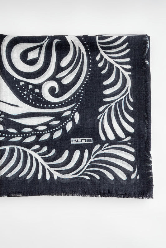 Wu Shawl Baby Alpaca Color B&W